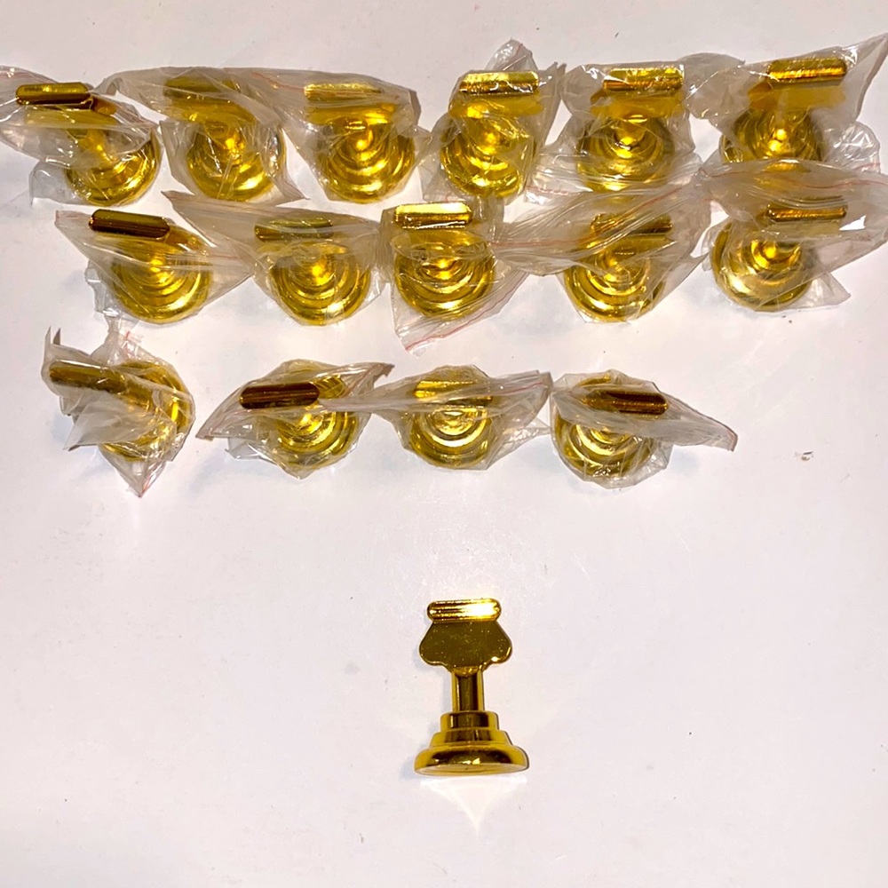 New Set of 16 Gold Tone Place Card Holders